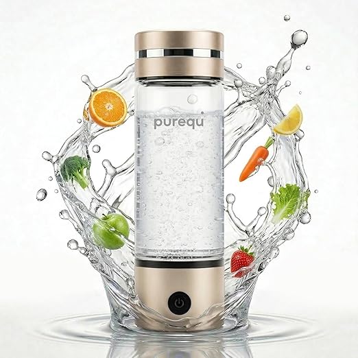 Portable Hydrogen Water Bottle Generator – SPE/PEM Hydrogen Infusion, Rechargeable, Quick 5–10 Min Hydrogen-Rich Water Maker for Travel, Fitness & Daily Hydration (Up to 3000 PPB)