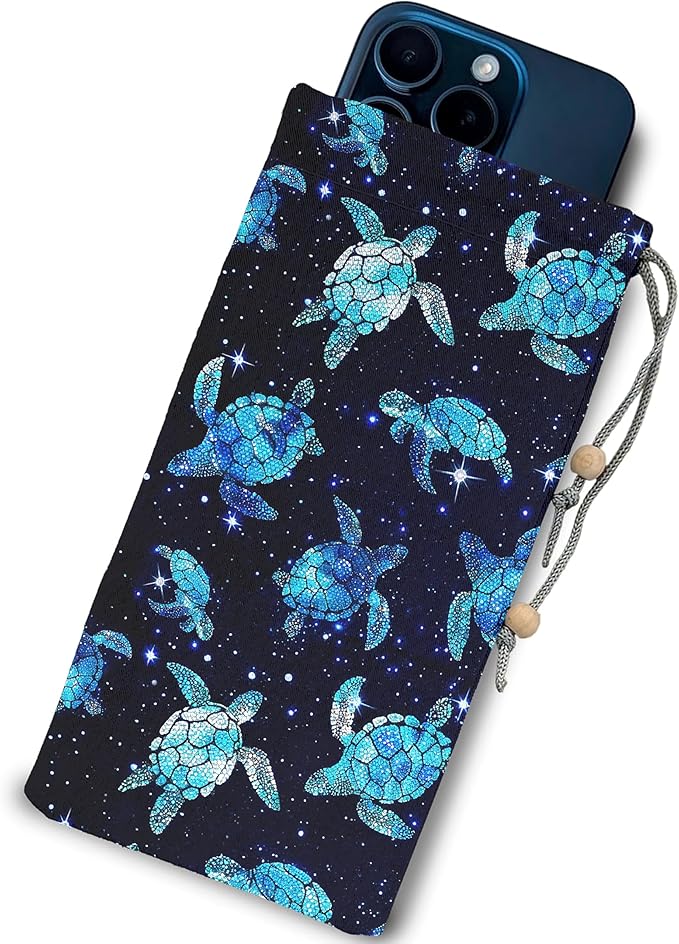 EMF Shield Sleeve for Cell Phone Reduce Signal Anti-EMP Pouch Against Radiation, EMF, 5G, RFID Blocking 4x8 Inch Sea Turtle-Blue Phone Sleeve Bags