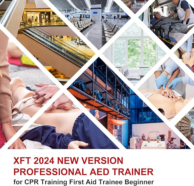 AED Trainer & AED Simulator & AED Defibrillator for Home, Lightweight CPR Practice Device, Portable Defibrillator Training for First Aid Beginners (XFT-120N)