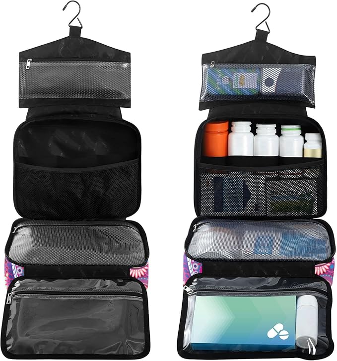 Naanle Pill Organizer Bag Travel Pill Bottle Medicine Organizer Home Storage Medication Bag for Vitamin Supplements, Traditional Paisley Flowers Empty First Aid Bag for Car Camping, 1.0 Count