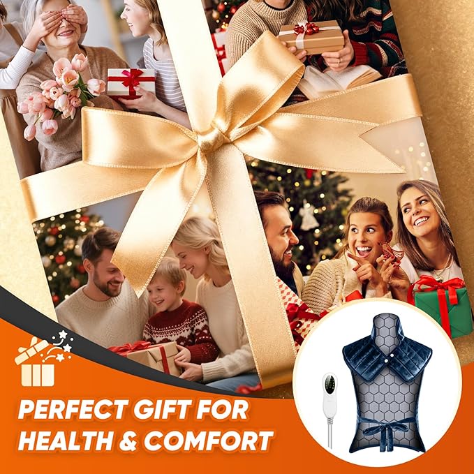 Heating Pad for Back Neck & Shoulders, 2.7lb Weighted Electric Graphene-Infused Heat Pad for Pain Relief, Wearable Full Body Large 24"x35" Fast Heating, ETL Certified, Gifts for Women, Men, Mom, Dad
