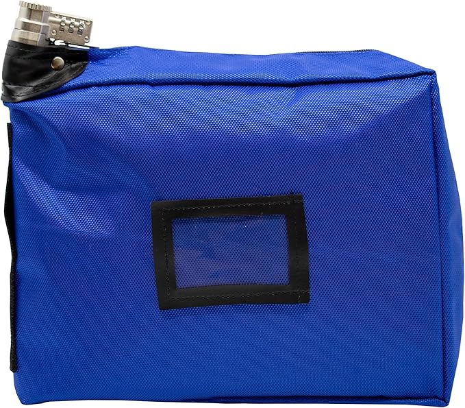 Large Medicine Bag Includes Pill Box and Removable Clear Bags, Prescription Bottle Organizer, Travel Carry Case, Combination Lock,12" x 10" x 2" (Royal Blue)
