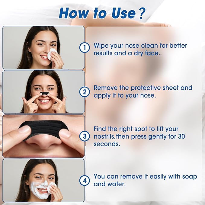 Nasal Strips for Snoring (60 ct),Extra Breathing Nose Strips,Reduce Snoring Aids for Men & Women,Oil & Sweat Proof,Help Improves Sleep and Sports,Universal Fit