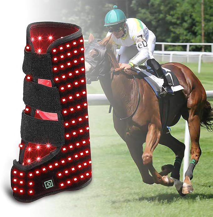 2026 Horse Red Light Therapy Boot,Therapy for Horse Leg Stifle Pain, 850nm＆660nm Infrared Light Therapy for Equine Muscle Recovery,Smart Timer 20 Minutes,2 Pcs(Left+Right)