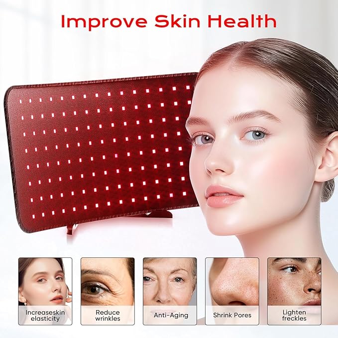 Red Light Therapy, 2 in 1 Red Light Therapy for Face and Body, 660nm and 850nm Infrared Light Therapy, Red Light Panel at Home for Pain, Skin, Back, Leg, Waist, Joints, Muscles