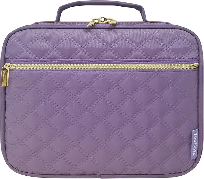 Large Travel Pill Bottle Organizer, Slim Medicine Bag, Carrier for Medications and Medical Supplies - Purple Ultrasonic