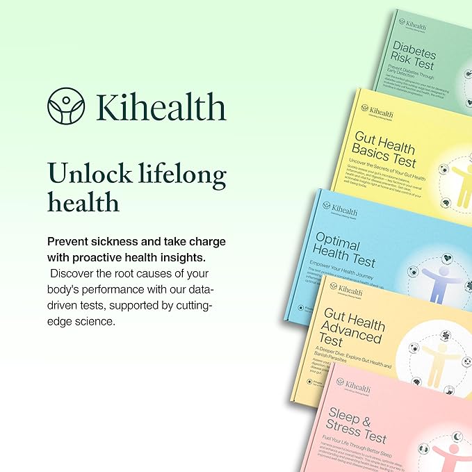 KiHealth – Gut Health Advanced Test – Comprehensive Stool Test for Microbiome, Digestion, & Inflammation – at-Home Kit