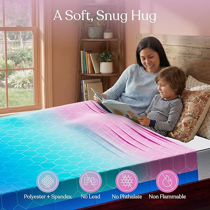 Deep Pressure Sensory Bed Sheet – Queen Sensory Compression Sheet Breathable Sleep Pod Blanket for Better Sleep Support – Calming Compression Blankets for Kids and Adults Pink Teal Lavender
