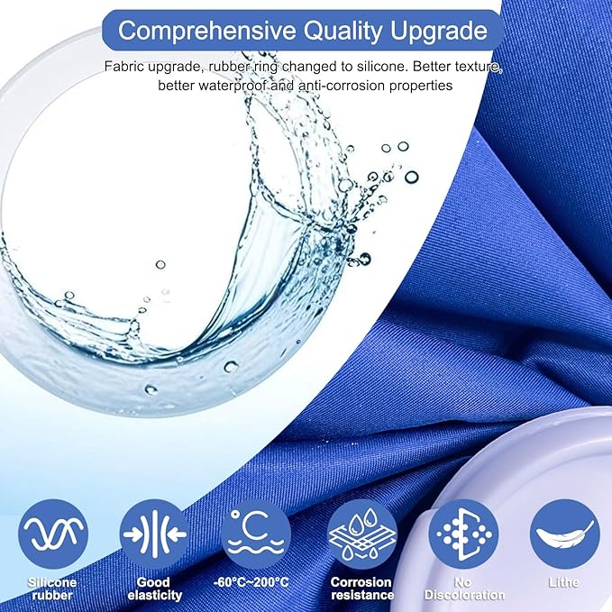 Ice Bags for Injuries, 3rd Gen Reusable Ice Packs, Hot & Cold Therapy Pain Relief, Ice Bag No-Leak & Waterproof, Traditional Ice Pack, Versatile & Durable, Blue (6 in + 9 in + 11 in)