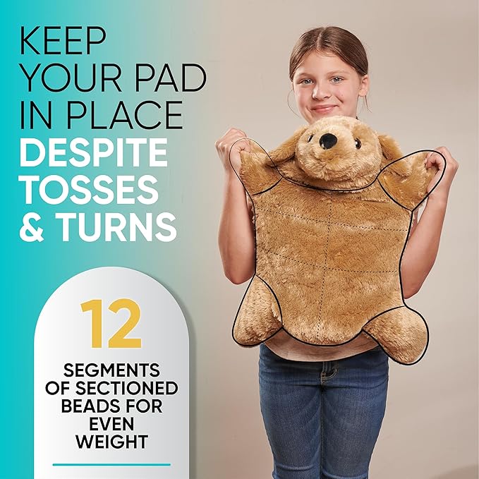FRIENDLY CUDDLE Weighted Lap Blanket for Kids & Adults – Kids Weighted Blanket – ASD, Sensory Processing Weighted Stuffed Animals Dog Toy – Microwavable Weighted Lap Pad for Kids, 5 Lbs.