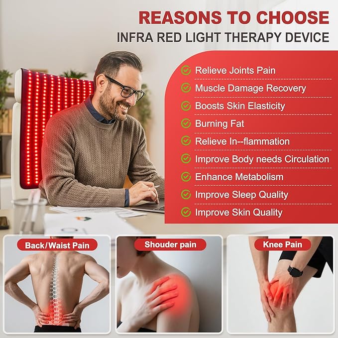 Red Light Therapy for Body, Holiday Birthday Gifts for Women Men, 39’’ x 24’’Large Infrared Light Therapy with Timer, Red Light Panel for Back Belly Shoulder Joint (with Storage Bag)
