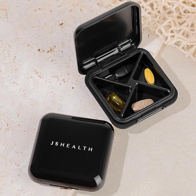 JSHealth Signature Pill Organiser - Pill Case for Daily Supplements - Travel Pill Box - BPA-Free Pill Container