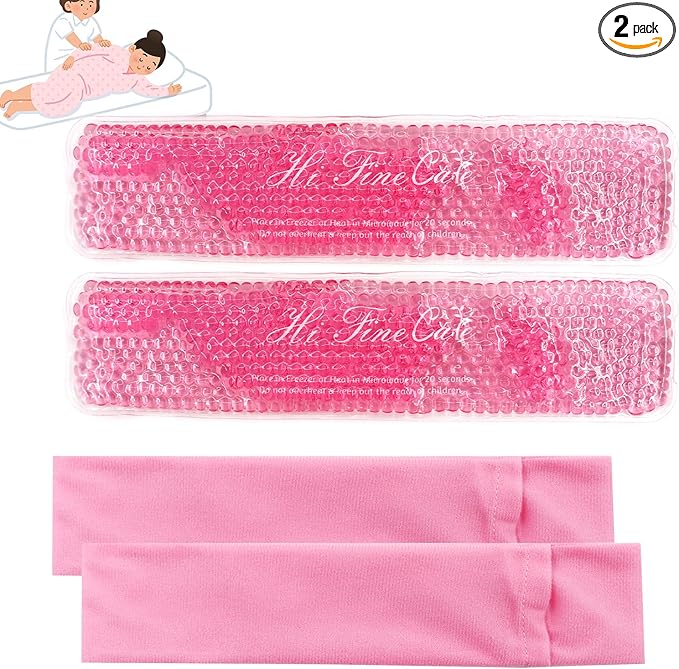 2 PCS Reusable Perineal Cooling Pad, Hemorrhoid and Perineal Ice Packs, Postpartum and Hemorrhoid Pain Relief, Hot & Cold Packs for Women After Pregnancy and Delivery(10X2.4in) Washable Sleeves