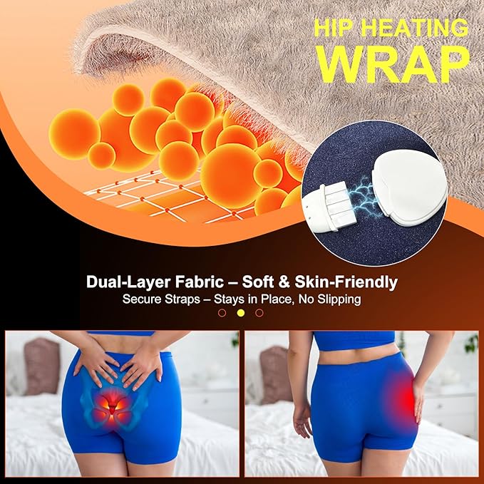 Koviti Hip Heating Pad for Sciatica Pain Relief - Hip Brace, Electric Heat Pad for Lower Back Thigh Buttock, Hot Physical Therapy Gifts for Women Men, Mom, Dad(XL)