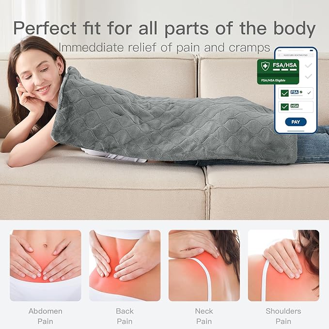 XL Heating Pads Large 17''x33'' fsa Eligible Items only List Heat pad for Period Cramps Heating Pads Large Heated pad for Back Pain Relief Products for Mom Dad