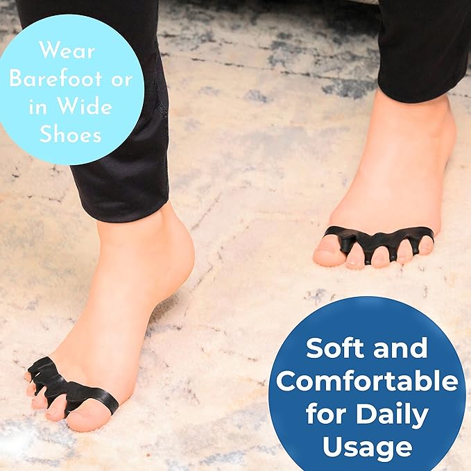 Separators for Functional Fitness Athletes - Straighteners for Foot Pain Relief and Plantar Fasciitis - Feet - Bunions - Spacers for Crossfit Skin Color-A