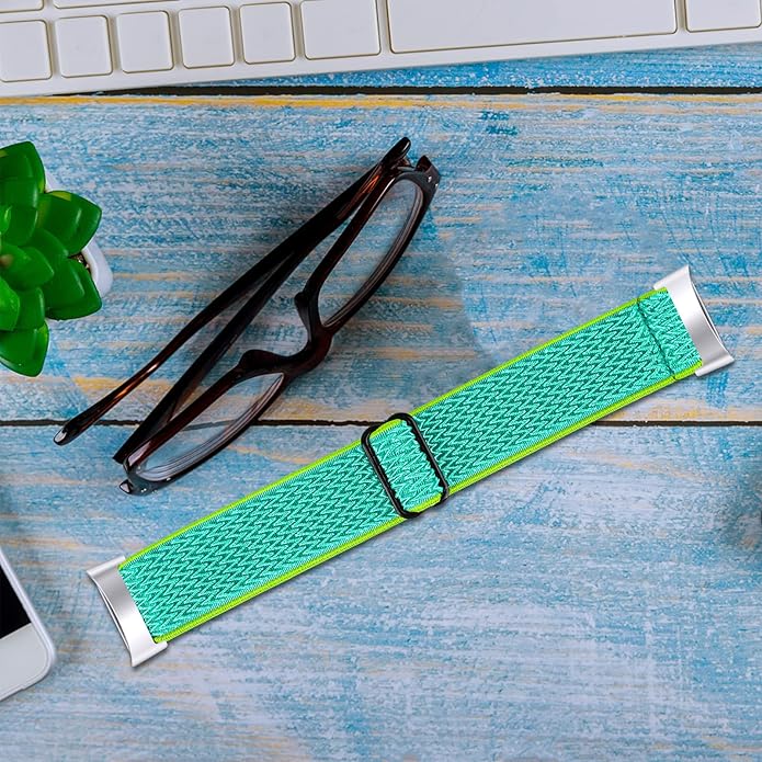 Lijinlan Nylon Band Compatible with Fitbit Charge 5 Advanced Fitness & Health Tracker, Elastic Woven Strap Stretchable Wristband Watch Bands Replacement for Charge 5 for Women Men