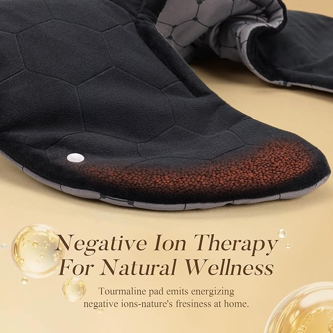 Far Infrared Heating Pad for Neck and Shoulders and Back - 6X Deeper Pain Relief, Graphene 30s Fast Heat, 8 Heat Setting, 16 Timer, Automatic Memory, Weighted Heating Pads Gift for Women&Men (Black)
