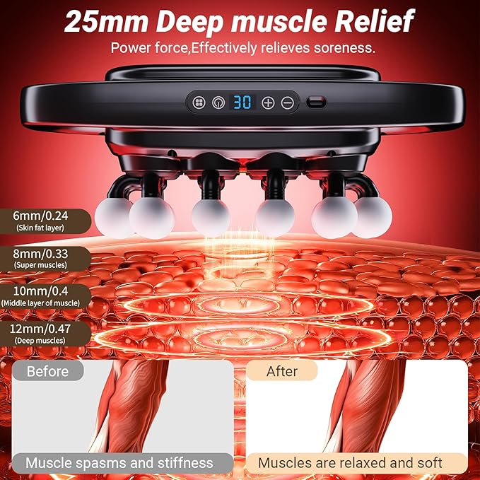 20-Head Massage Gun,2026 Upgrade Deep Tissue Percussion Massager with 3 Modes 30 Intensities, Quiet Muscle Tension Release Electric Massage Tools for Back, Shoulders, Legs