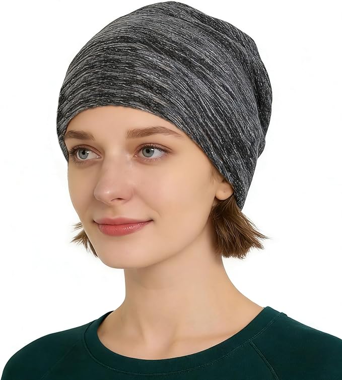 Amradield Faraday Silver Fiber Skull Hat Elasticity Cotton Beanies Slouch Cap Shielding RF Radiation Knit Cap Blocking Signal