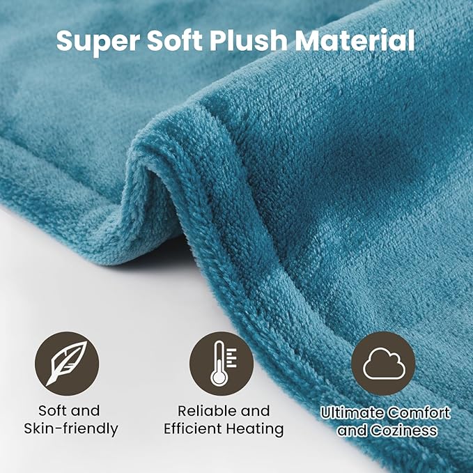 DAILYLIFE Heating Pad for Neck and Shoulders and Back, Electric Heating Pad for Back Pain Relife, 6 Heating Settings, UL Certified with Overheating Protection and Machine Washable, 26"x35", Blue