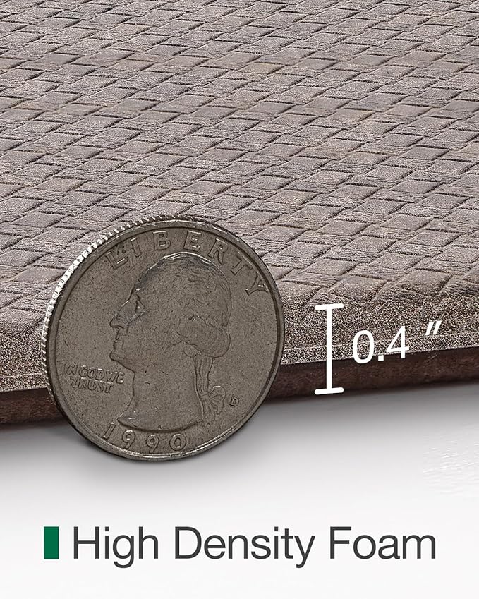 LUMI 2025 Upgraded Anti Fatigue Cushioned Kitchen Mat for Floor, Non-Slip Comfort PVC Padded Mats with Faux Leather Surface for Desk Office, Sink, Laundry, 24"x87"