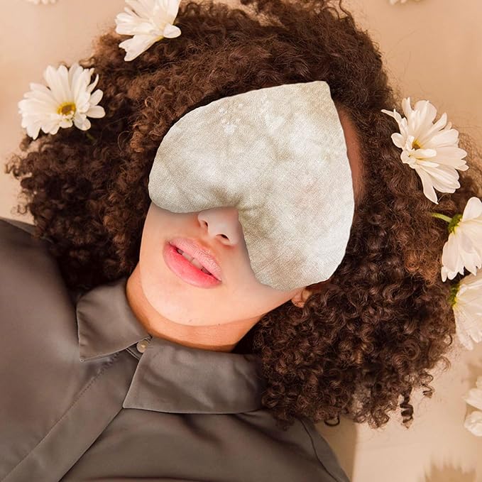 Handcrafted Weighted Heart Eye Pillow - Bamboo Cotton with Organic Lavender & Flaxseed - Hot & Cold Relaxation, Ready-to-Gift Self-Care & Meditation Accessory