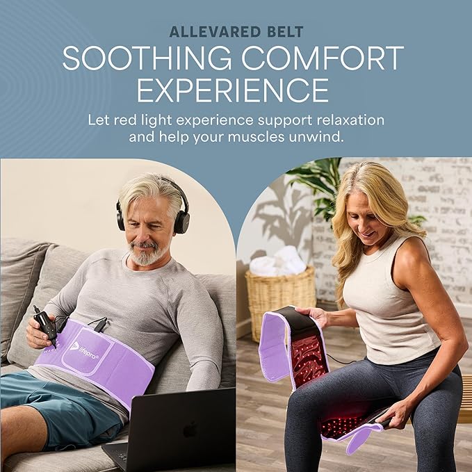 Lifepro Red Light Therapy Belt – Infrared Red Light Therapy for Body, Back Pain and Shoulder - 660nm & 850nm Near Infrared Heating Pad – Adjustable & Portable for Wellness & Relaxation