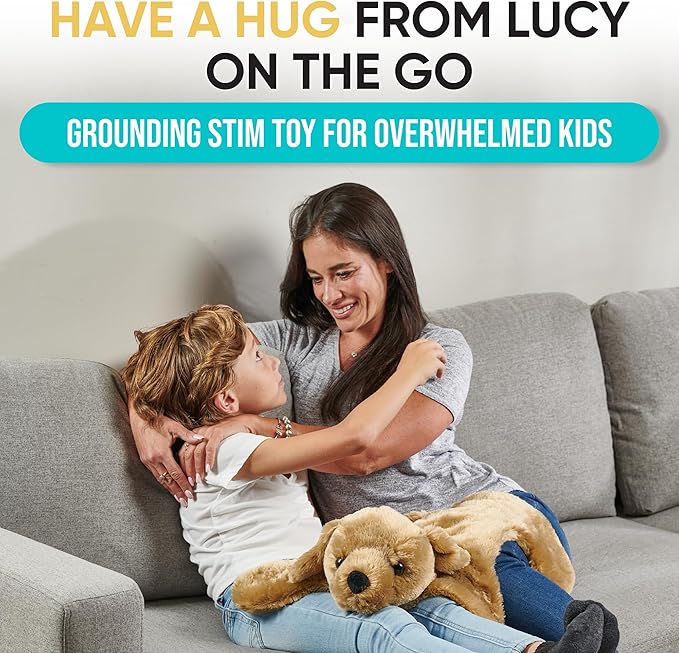 FRIENDLY CUDDLE Weighted Lap Blanket for Kids & Adults – Kids Weighted Blanket – ASD, Sensory Processing Weighted Stuffed Animals Dog Toy – Microwavable Weighted Lap Pad for Kids, 5 Lbs.