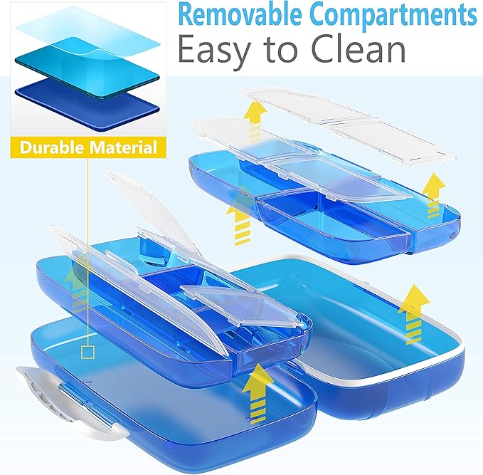 Moisture Proof Pill Sorter Organizer Box Dispenser Home Supplement Holder Portable Vitamin Jumbo Size 8 Compartment Airtight Travel Pill Container Daily Medicine