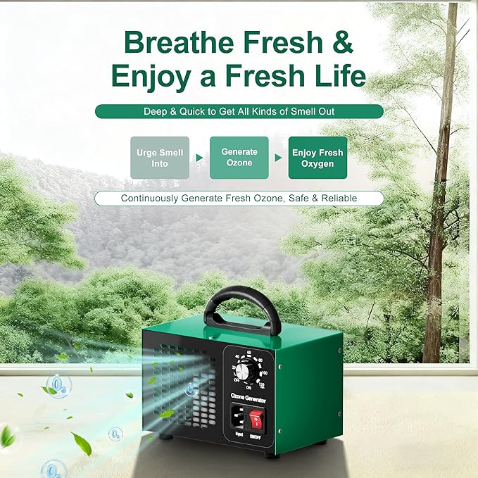 Ozone Generator 45,000mg/h, Industrial O3 Deodorizer for Areas of 2500 Square Feet - High Capacity Ozone Machine Air Ionizer Odor Clean