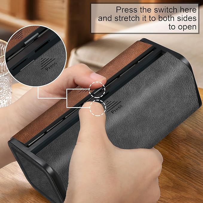 Weekly Pill Organizer 2 Times a Day, Large Travel Pill Box 7 Day, Twice Daily AM PM Pill Case, Removable Pocket Pharmacy, Pill Container Holder for Vitamin, Medicine (Black and Brown)