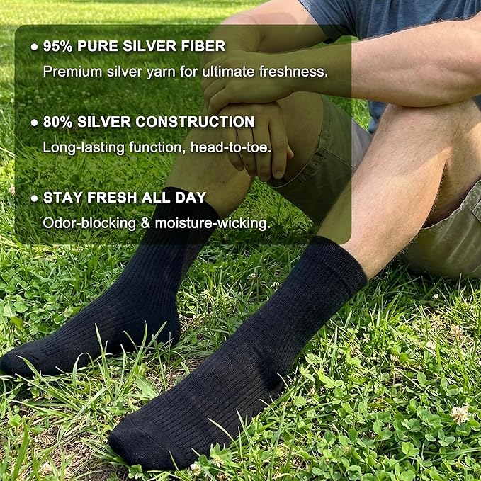 Silver Fiber Grounding Socks for Earthing Mats & Barefoot Use