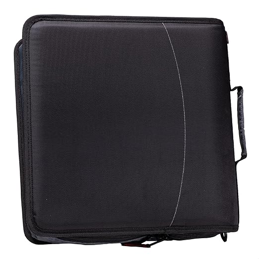 Med Manager Medicine Organizer and Portable Medical Binder, Holds (15) Pill Bottles - (11) Standard Size and (4) Large Bottles, Includes Removable 5-Tab File Folder, Black, 14 x 14 x 4 inches