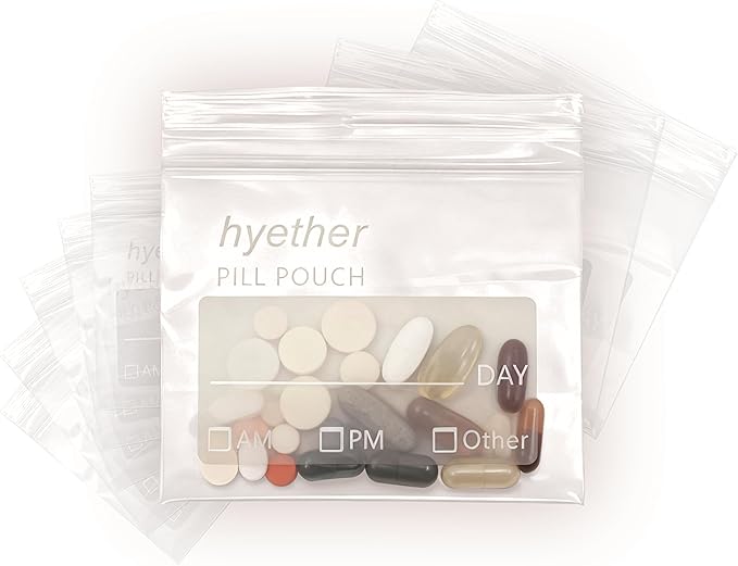 Pill Bags for Travel Pill Pouches 3 x 2.75 inch Pack of 130 Travel Pill Organizer for Medicine with Write on Label Clear Ziplock Seal Waterproof BPA Free