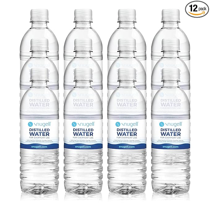 Snugell Bottled Distilled Water for Everyday Use (12-Pack, 16.9 oz Each) – Ultra-Filtered, Pure, and Safe – BPA-Free – Everyday Use – Made in USA