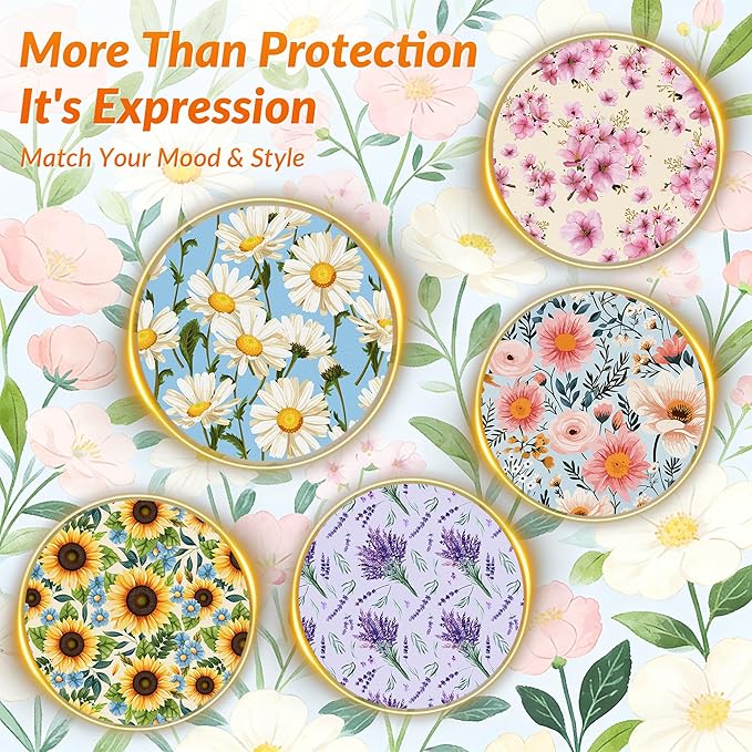 Libre 3 & Plus Sensor Covers Waterproof, Amolyfe 10 Pack Freestyle Libre 3 Sensor Covers, Bump-Proof with Hard Cap for Free Style Glucose Sensor, Easy-Peel Tab 14-Day Protection (Daisy)
