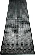 Rhino Mats, B-Series Anti-Fatigue Drain-Thru, Grease Resistant, Non-Slip Drainage Floor Mat for Restaurant, Kitchen, Pool, Car Wash, Lab, Gyms, Workplace, Docks or Anywhere (Black, 3' x 10' x 3/4")