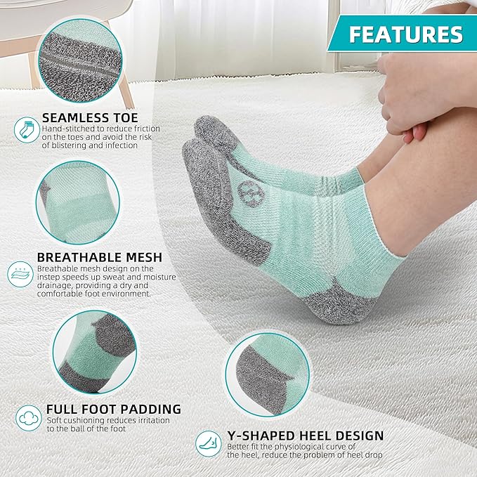Diabetic Socks for Men,4 & 6 Pairs Low Cut Bamboo Viscose Wide Mens Diabetic Socks Size 9-11 10-13