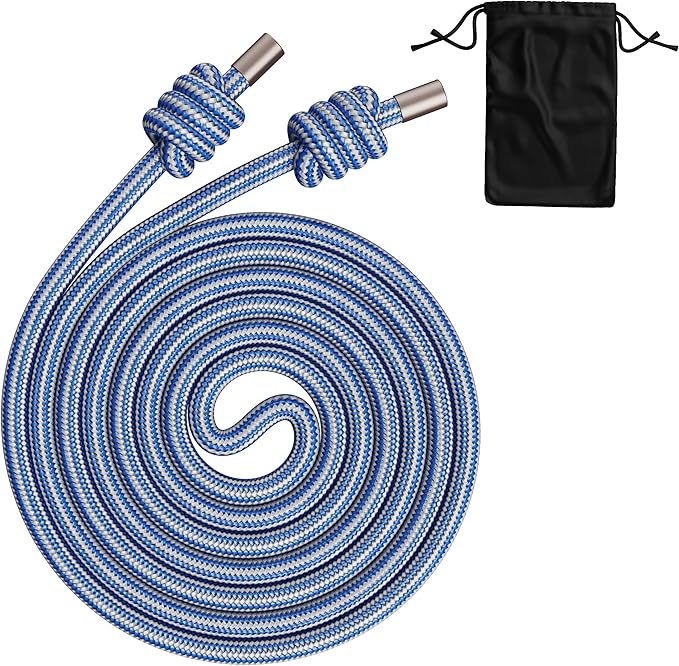 Flow Rope Exercise Jump Rope – 1.5lb Weighted Flow Jump Rope for Cardio, Boxing, HIIT & Upper Body Fitness – Adjustable Double Woven Workout Rope for Men, Beginners – Indoor & Outdoor Use