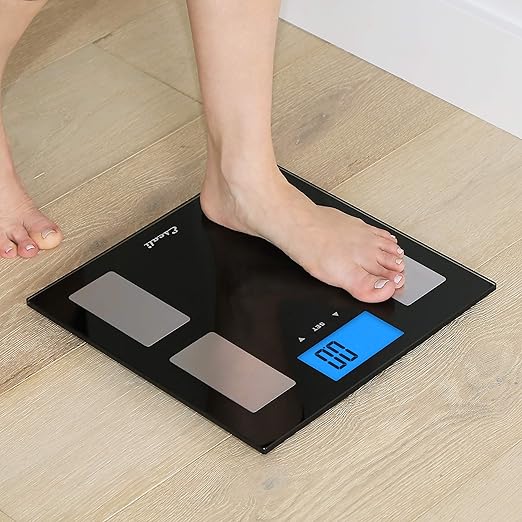 Escali Complete Health 2.0 Body Composition Scale with Bioelectrical Impedance Analysis Technology, Measures Body Fat Percentage, Body Water, Lean Muscle & Total Bone Mass, Black