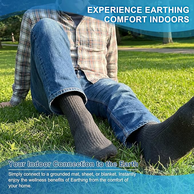 Silver Fiber Grounding Socks for Earthing Mats & Barefoot Use