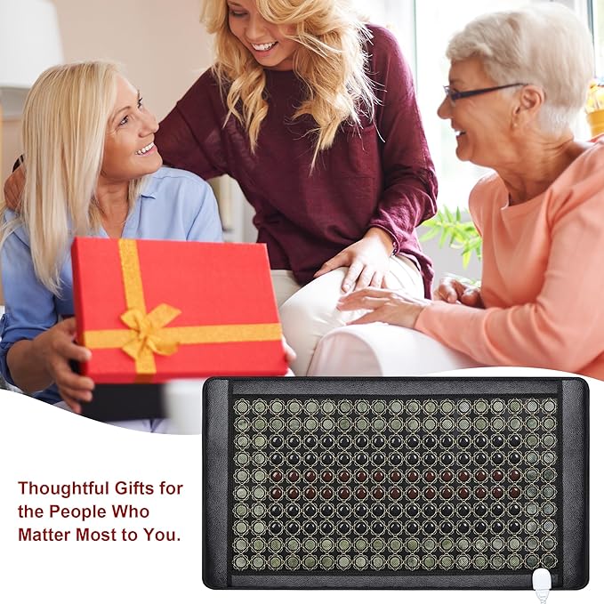 Far Infrared Heating Pad for Back, Infrared Heating Pad, Smart Controller with Memory Function, 184pcs Natural Jade and Tourmaline, Auto Shut Off, 39 x 21.5 inches