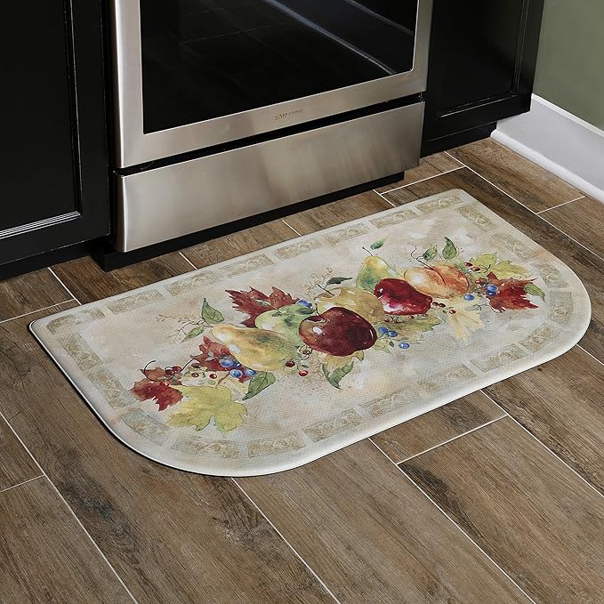 J&V TEXTILES Anti Fatigue Kitchen Mat - Kitchen Mat Cushioned Anti Fatigue, Kitchen Floor Mats Cushioned, Non Slip Waterproof Mat Standing Desk, 20x36x1/2 inches (Napa Fruit Slice)