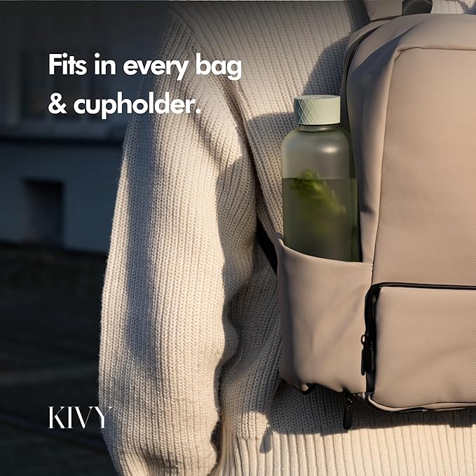 KIVY Slim Water Bottle 22oz [Lightweight & Shatterproof] - Reusable Tritan Water Bottle - Leak Proof Bottle for Women & Men - Water bottle no straw - Dishwasher Safe - BPA Free - Blue