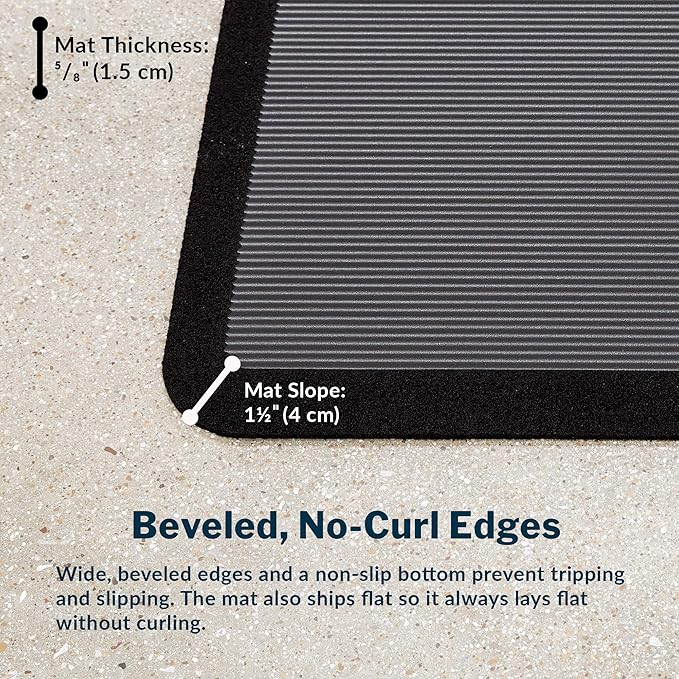 Vari Standing Mat 34x22 (VariDesk) - Anti Fatigue Non-Slip Mat for Standing Desk, Cushioned for Comfort, Indoor Floor Mat for Home, Office, or Kitchen - Black