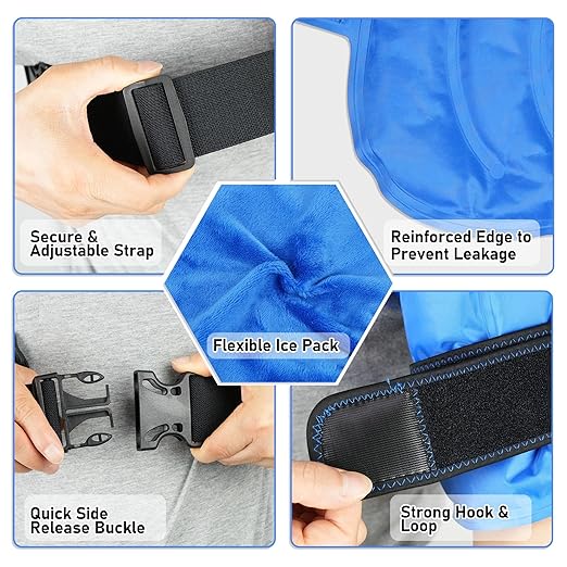 Shoulder Ice Pack Wrap, Larger Rotator Cuff Cold Therapy Support Brace for Shoulder Pain Relief, Reusable Gel Hot Cold Compress for Sports Injuries, Tendonitis, Surgery Recovery