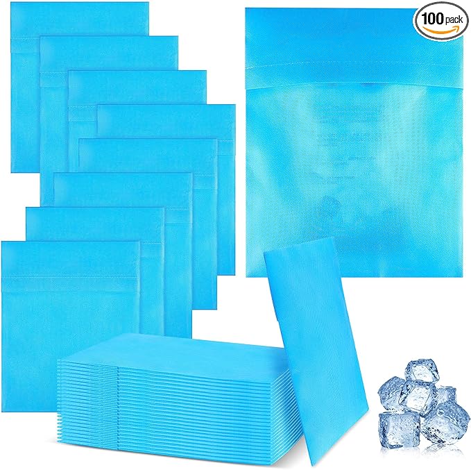 Tatuo 100 Pcs 10"x14" Disposable Hot Cold Pack Sleeves Seal Non Woven Disposable Ice Pack Sleeve Protective Cover for Hot and Cold Bags