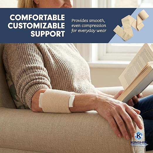 KinGrip Tubular Elastic Support Bandages by Kinship Comfort Brands Tubular Bandage Protects Fragile Skin Latex-Free Wound Care for Edema and Lymphedema Support | Made in USA | Size E 3.5" x2 Yards