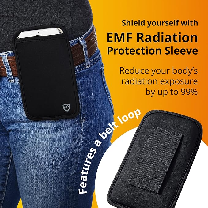 SYB Shield Your Body EMF Blocker Phone Case, Powerful Radiation Blocker for Cell Phone, Durable Anti Radiation Cell Phone Case, Black, XXL, for Phones Up to 4.33-Inches Wide (11 x 19 cm Pouch Size)